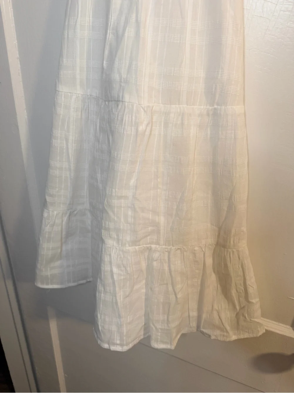 Girls' White Ruffle Strap Tiered Sundress